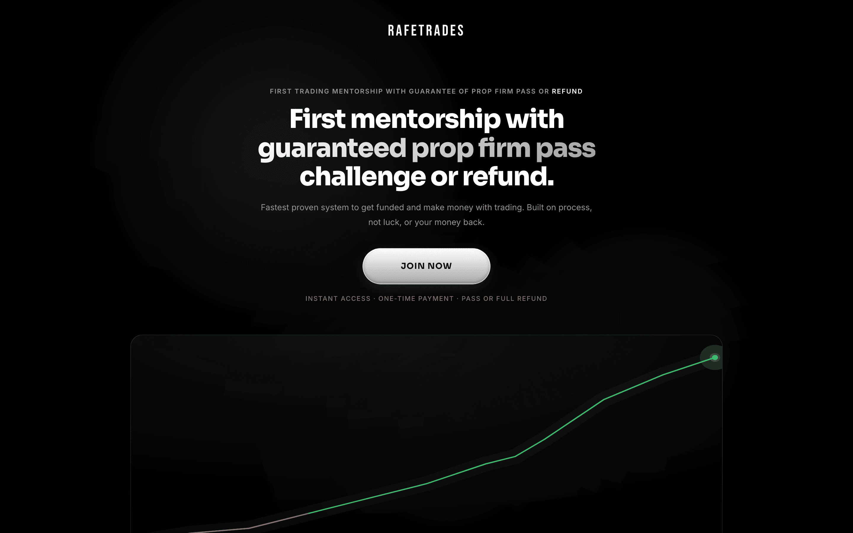 Nettside for Rafe Trades, forside – laget av Eidevisuals